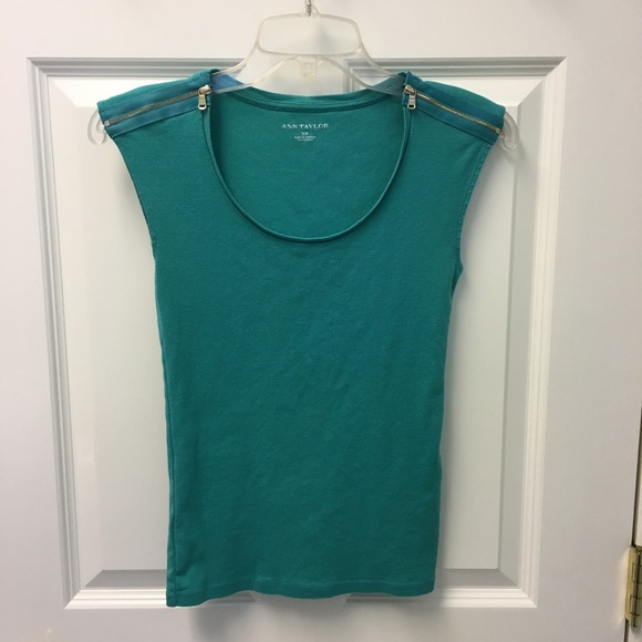 Ann Taylor Tops - Ann Taylor Teal Zipper Tank, XS